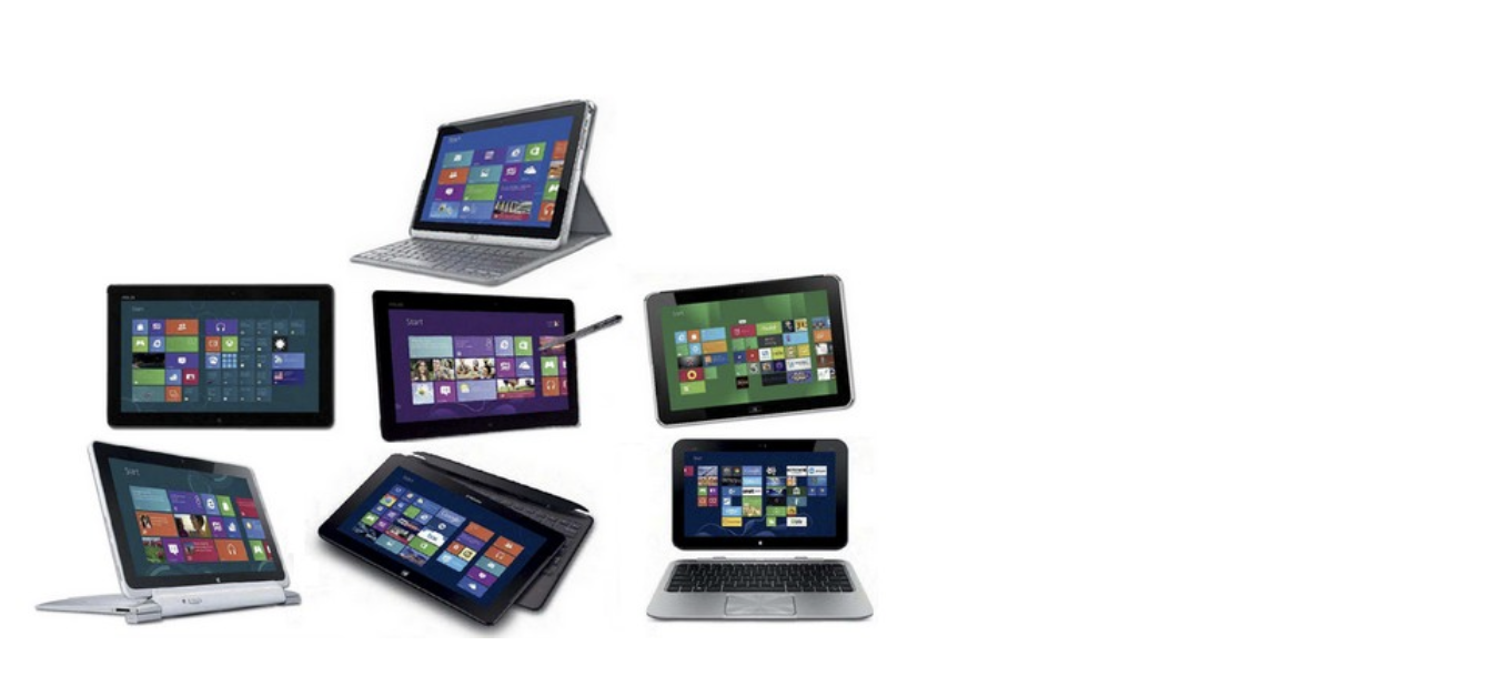 Illustration de différentes tablettes Windows