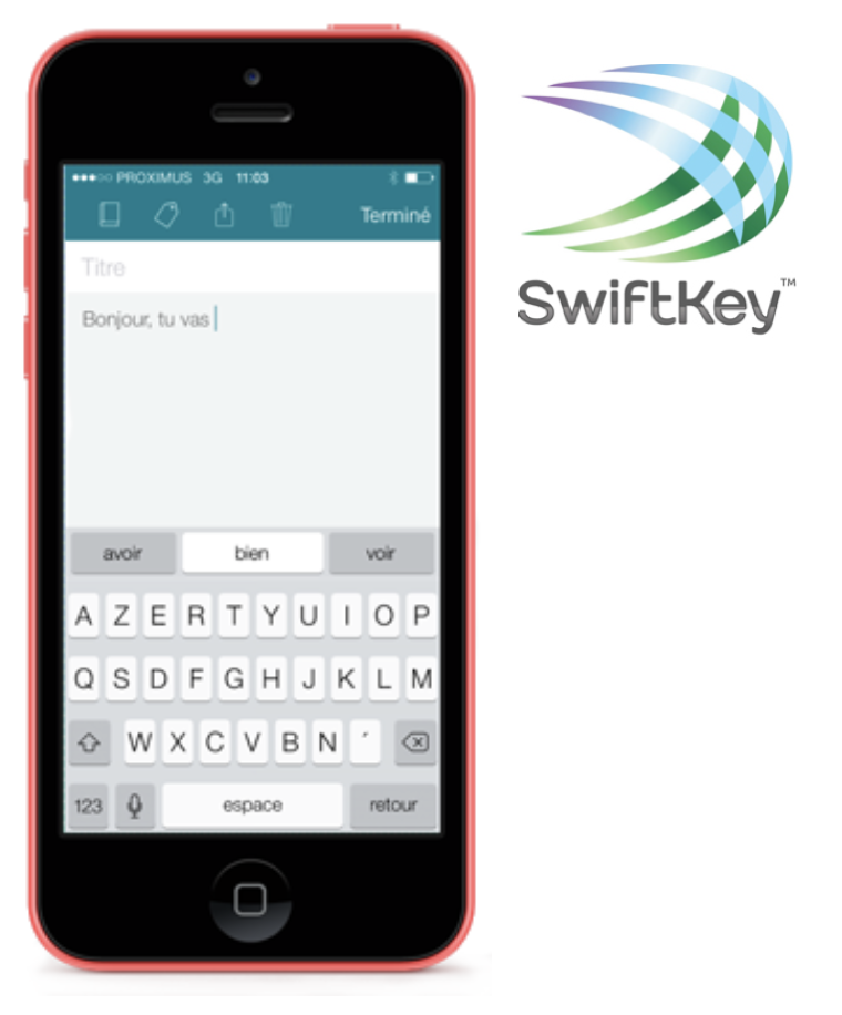 image d'un smartphone et du logo Swiftkey