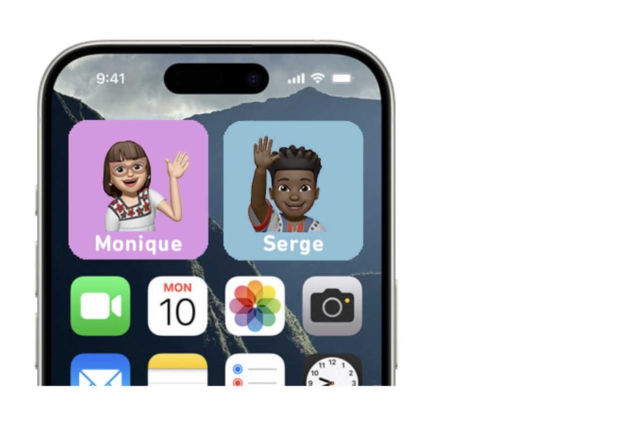 image montrant l'écran d'un iPhone affichant des icônes de contacts